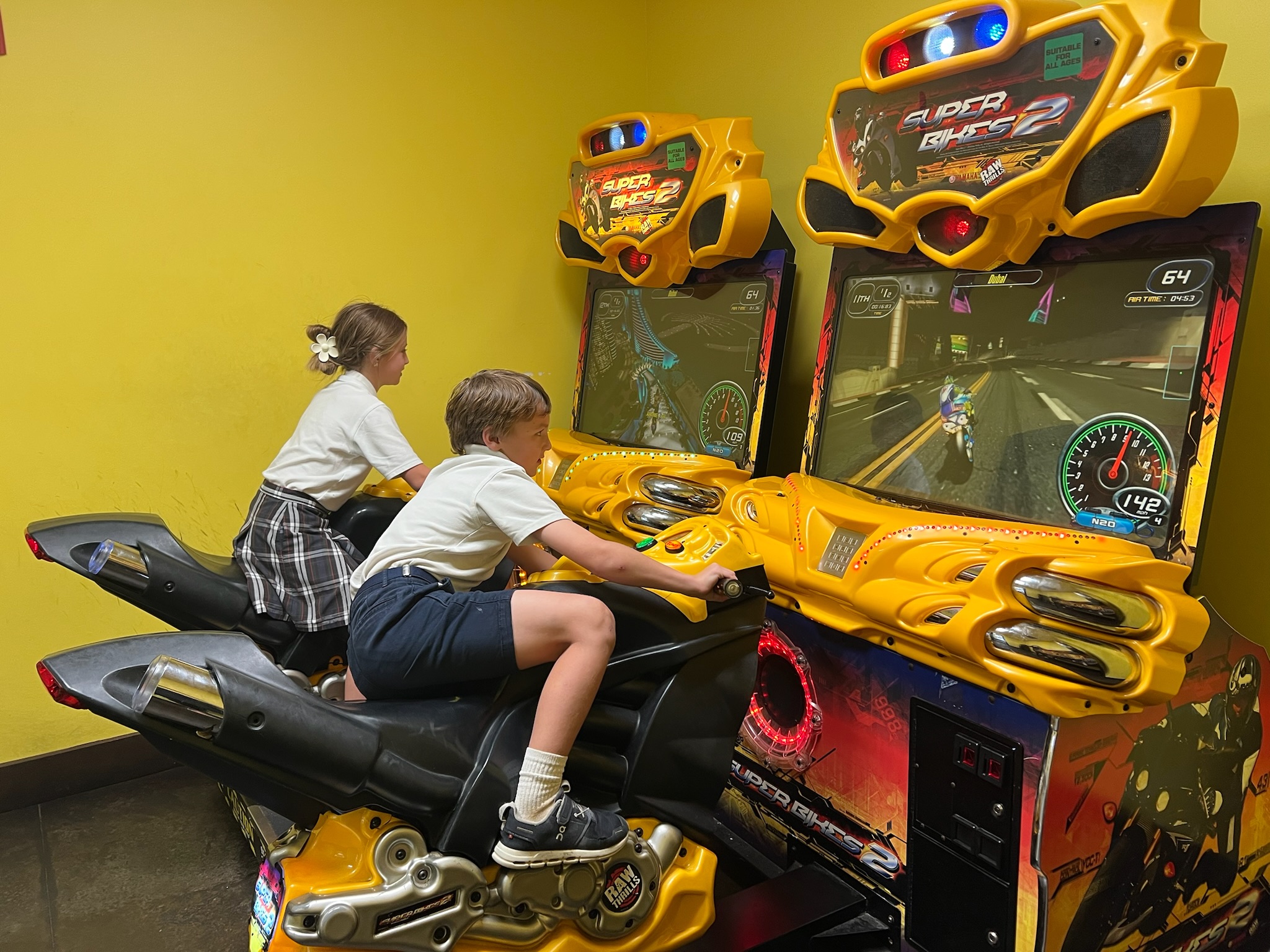 Super Bikes arcade machines at Pirate's Cove